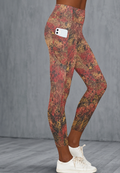 Golden Fire: Women's High Waist Pockets Yoga Leggings
