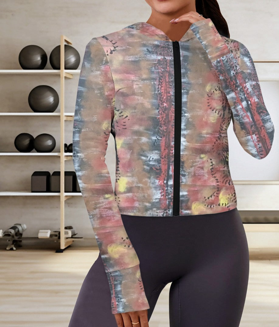 Music: Women's Zip Thumb Holes Hooded Sport Jacket