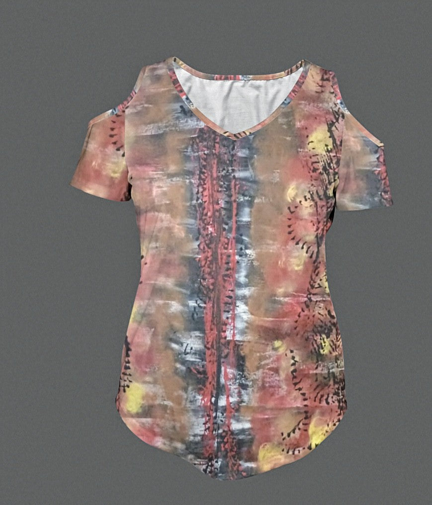 Music: Women's V-Neck Cold Shoulder T-Shirts