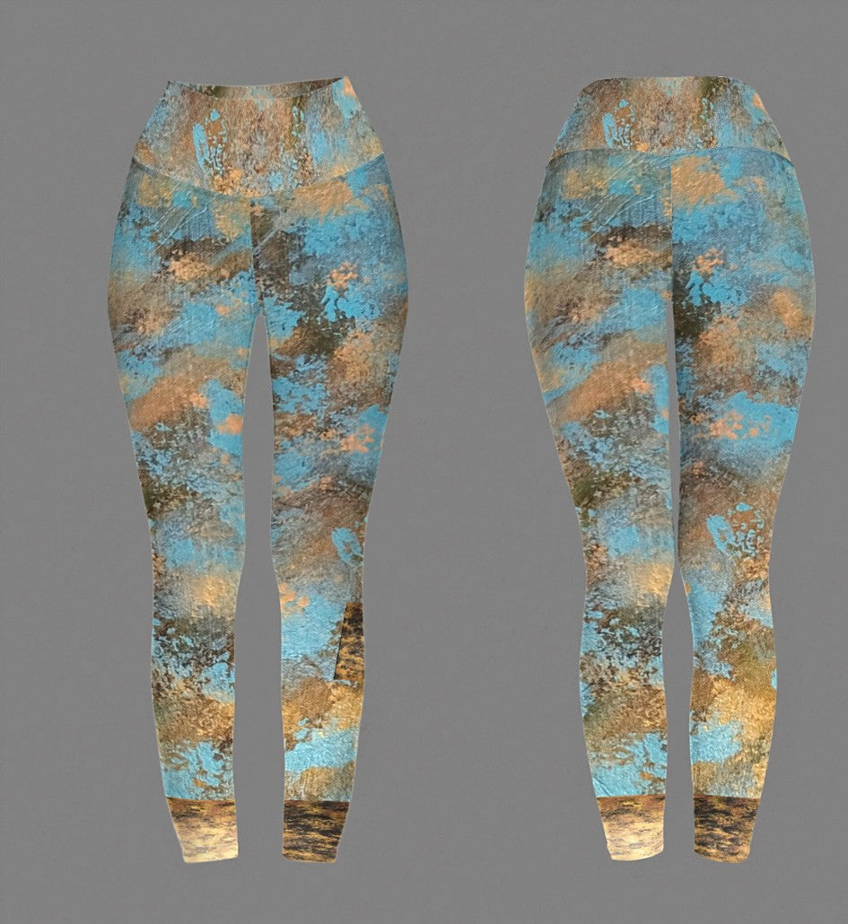 Golden Authenticity: Women's High Waist Tummy Control Yoga Leggings