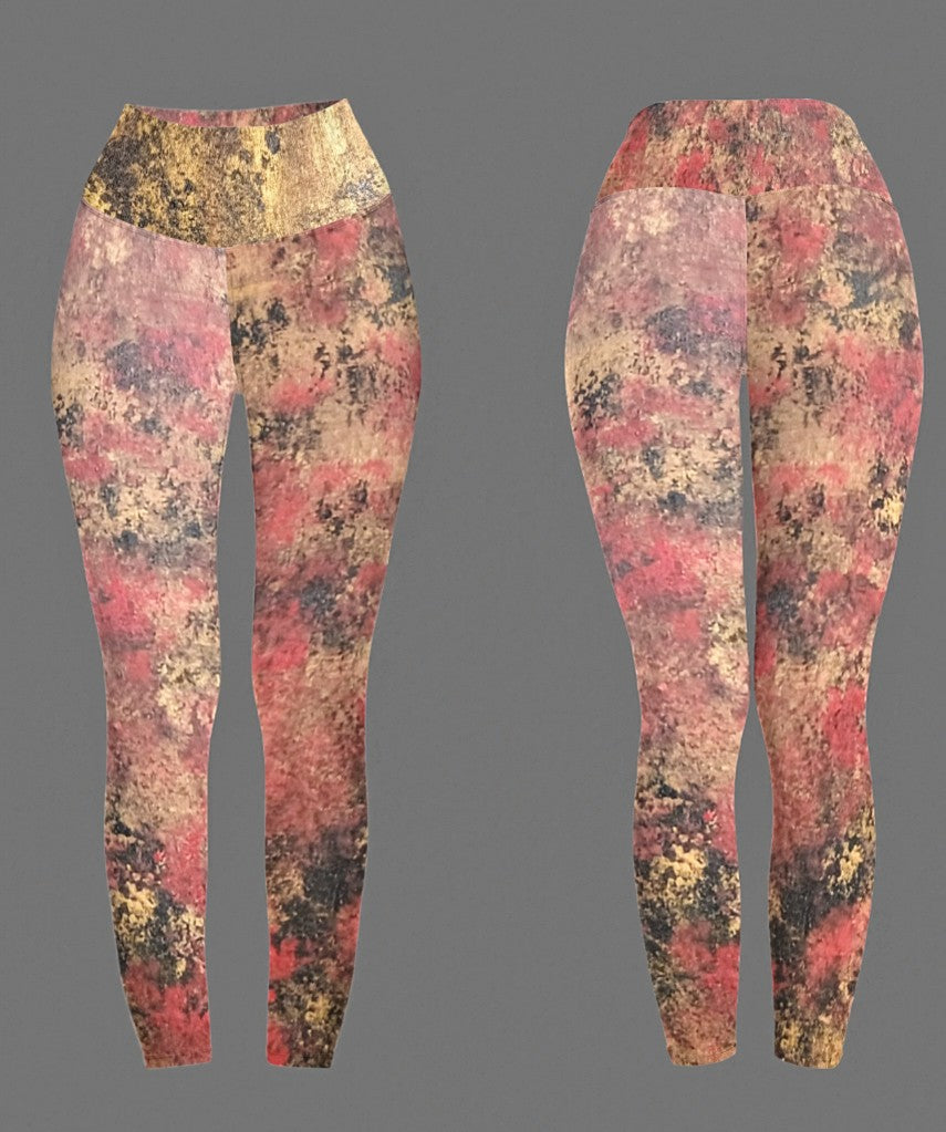 Golden Fire: Women's High Waist Tummy Control Yoga Leggings