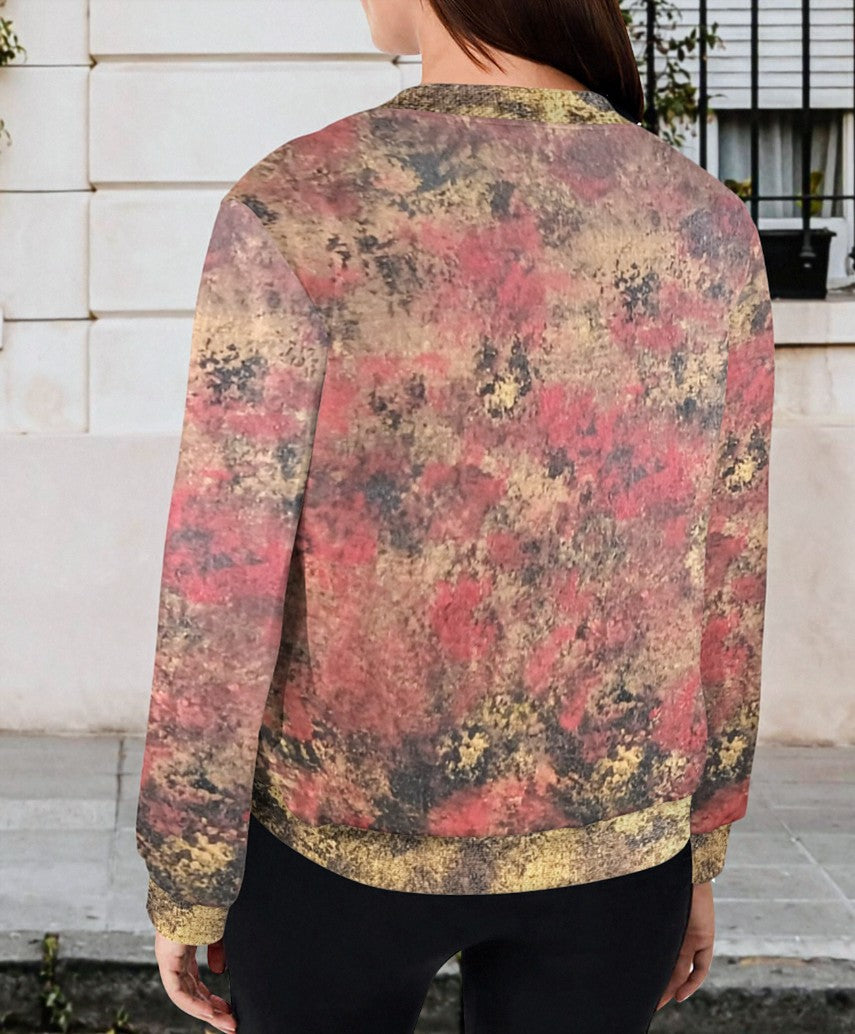 Golden Fire: Women's Bomber Jacket - Long