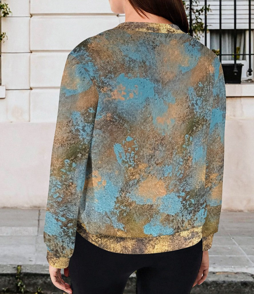 Golden Authenticity: Women's Bomber Jacket - Long