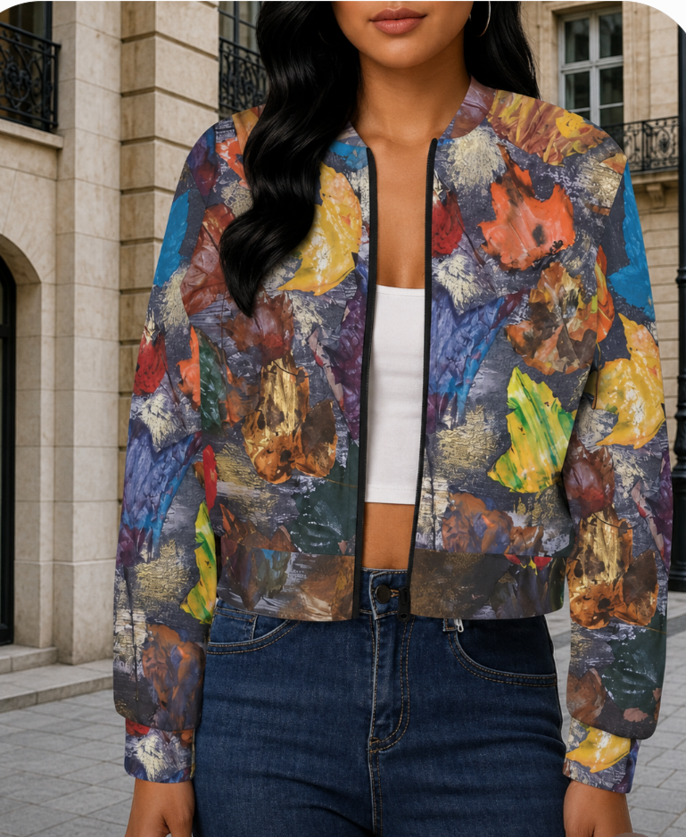 Land of Color: Women's Bomber Jacket - Short