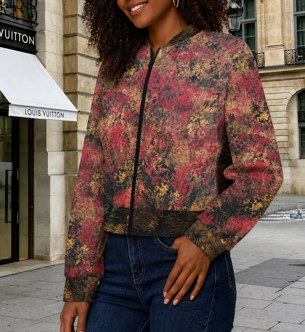 Golden Fire: Women's Bomber Jacket - Short