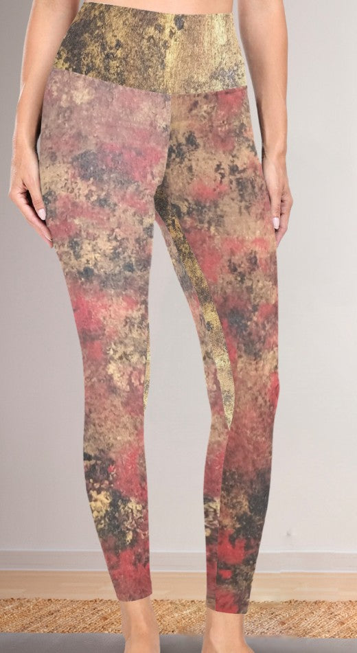 Golden Fire: Women's High Waist Tummy Control Yoga Leggings